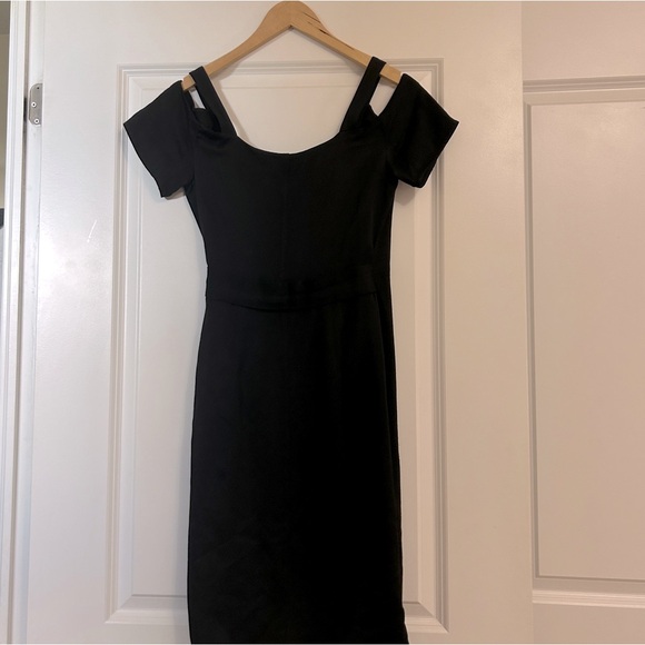 All Saints Cadia Cold Shoulder Little Black Dress, size 4 - Picture 9 of 9
